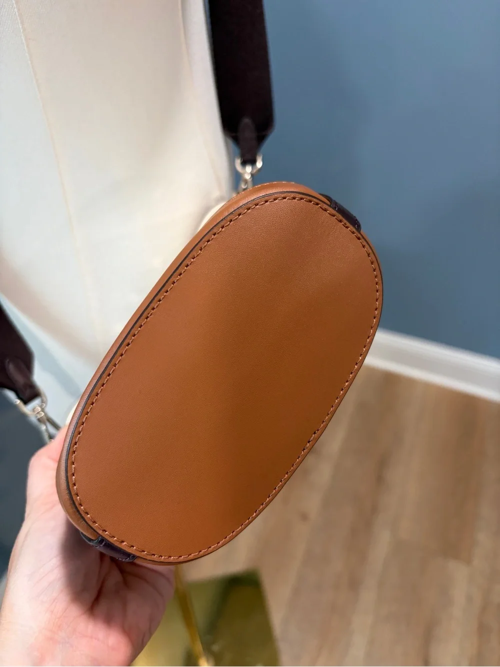 Kate Spade New York Colorblock Bucket Crossbody Bag Ivory Brown Leather